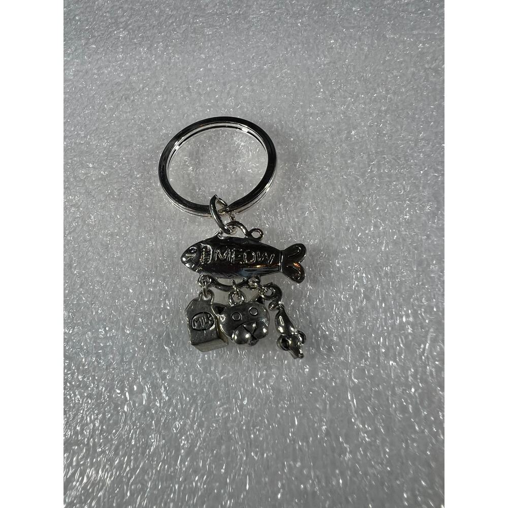 Cute Kitty Cat Meow Cat Person Pet Mom Dad Cat Lover Retro Keychain NEW - Picture 7 of 11